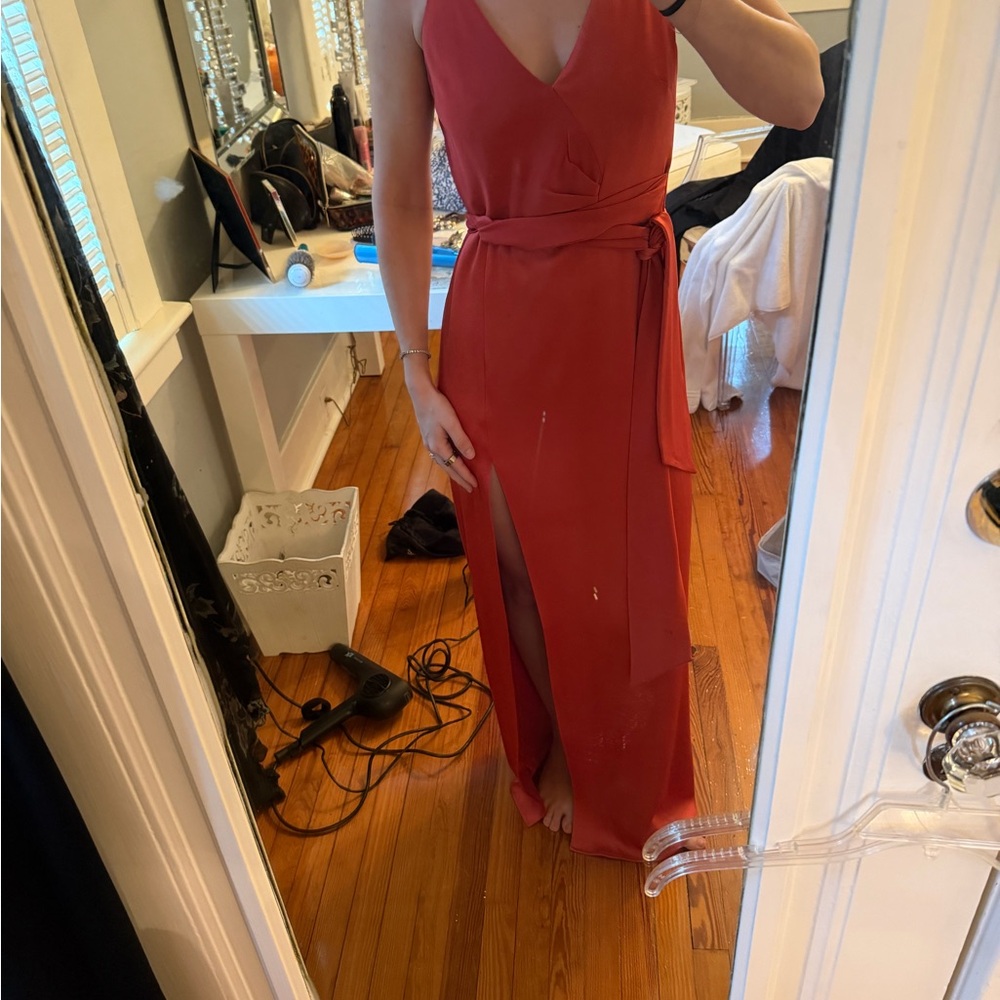 Elegant orange Evening Gown by Halston